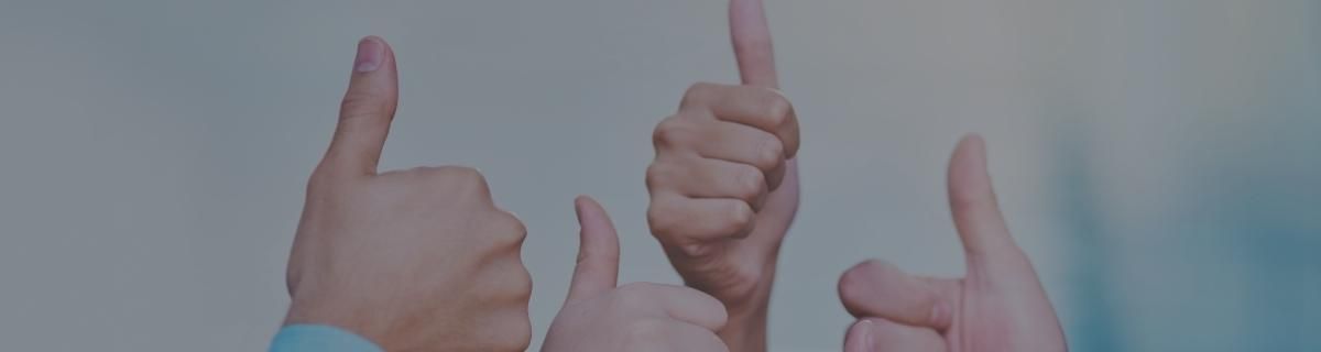hands showing thumbs up