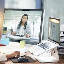 Virtual meeting shown on computer