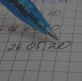 Pencil writing a date