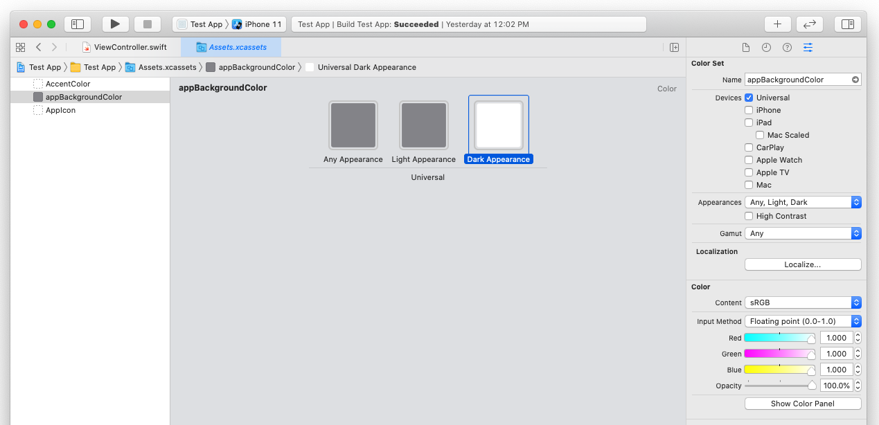 xcode screenshot example